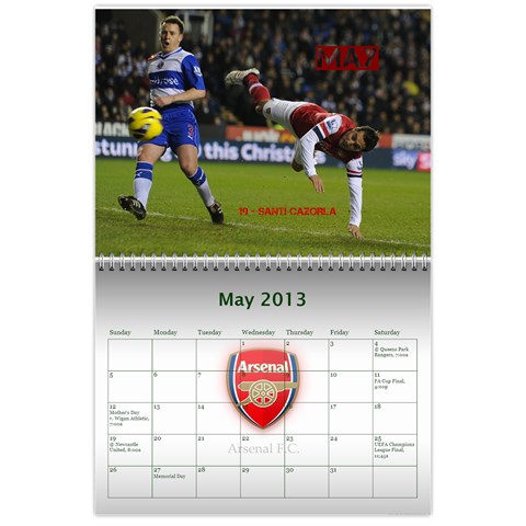 Arsenal Calendar Iii By Gj May 2013