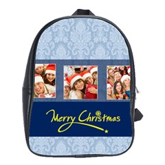 merry christmas, happy new year, xmas - School Bag (Large)