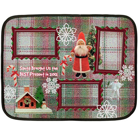 Santa Brought Us The Best Present In 2012 Mini Fleece Blanket By Ellan 35 x27  Blanket
