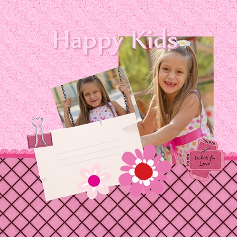 Happy Kids By Jo Jo 12 x12  Scrapbook Page - 1