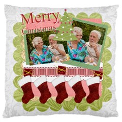 merry christmas, happy new year, xmas - Large Cushion Case (Two Sides)