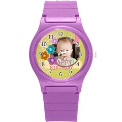 kids, love, fun, happy, holiday,child, love - Round Plastic Sport Watch (S)