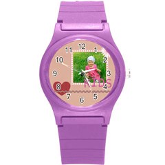 love, kids, happy, fun, family, holiday - Round Plastic Sport Watch (S)