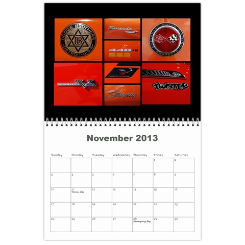 2013 Calendar Mod2 By J  Richardson Nov 2013