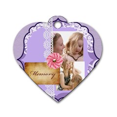 mothers love, mon, happy, family, heart,flower - Dog Tag Heart (One Side)