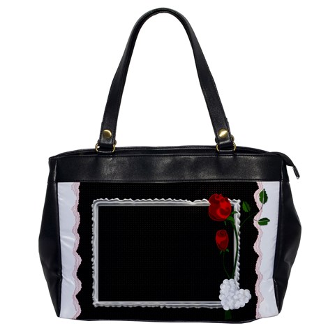 Black, Red And White Oversize Office Handbag By Zornitza Front