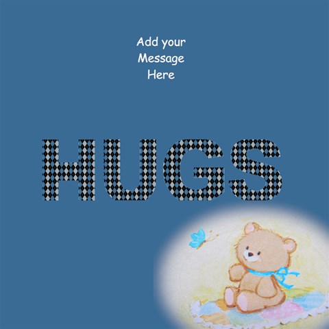 Teddy Hugs Blue 3d Greeting Card By Deborah Inside