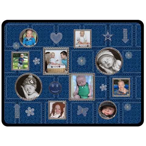 Blue Design Xl Fleece Blanket By Lil 80 x60  Blanket Front