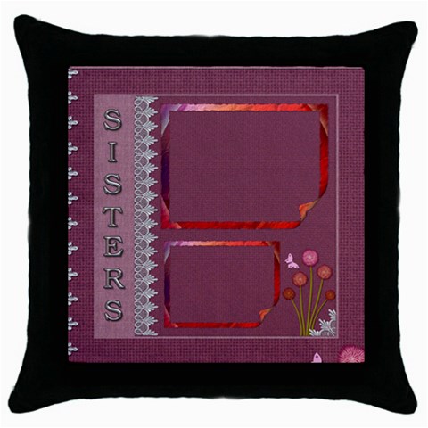 Sisters Throw Pillow Case By Lil Front