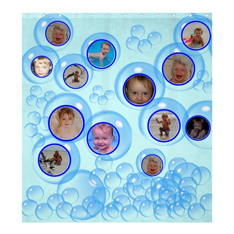 Blue Bubbles Shower Curtain  By Joy Johns 58.75 x64.8  Curtain