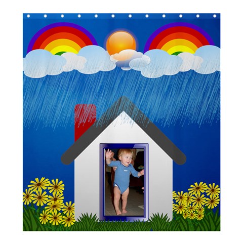 Rainbows And Showers Curtain By Joy Johns 58.75 x64.8  Curtain