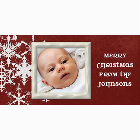 Christmascard Red Snowflake By Marcee Duggar 8 x4  Photo Card - 3