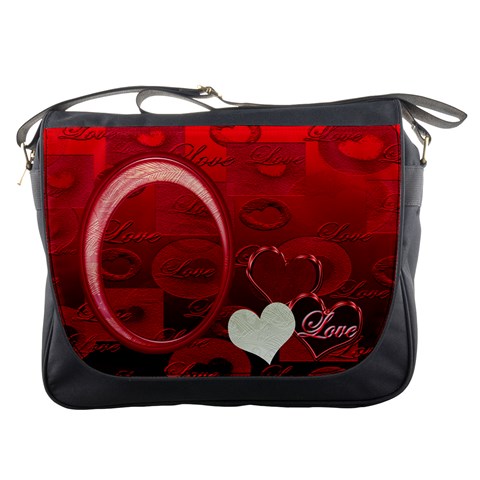 I Heart You Red Messenger Bag By Ellan Front