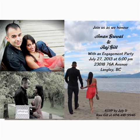 Engagement By Navjot 7 x5  Photo Card - 4