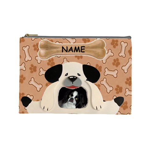 Doggie Large Cosmetic Bag By Joy Johns Front