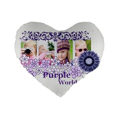 flower kids - Standard 16  Premium Heart Shape Cushion 