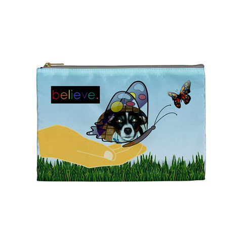 Butterfly Medium Cosmetic Bag 2 By Joy Johns Front