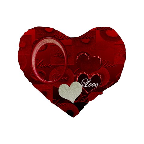 I Heart You Red Love 16  Heart Cushion By Ellan Front