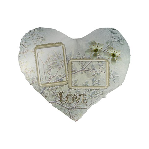 White Love 16  Heart Cushion By Ellan Front
