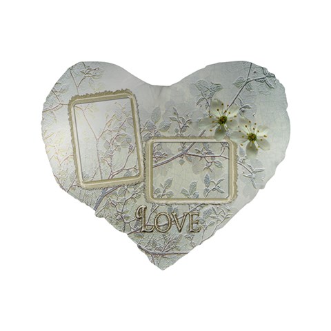 White Love 16  Heart Cushion By Ellan Back
