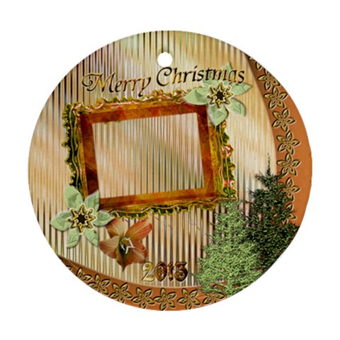 Christmas Alternate Round Ornament By Ellan Front