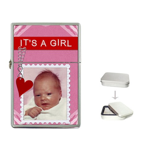 Its A Girl Flip Top Lighter By Lil Front