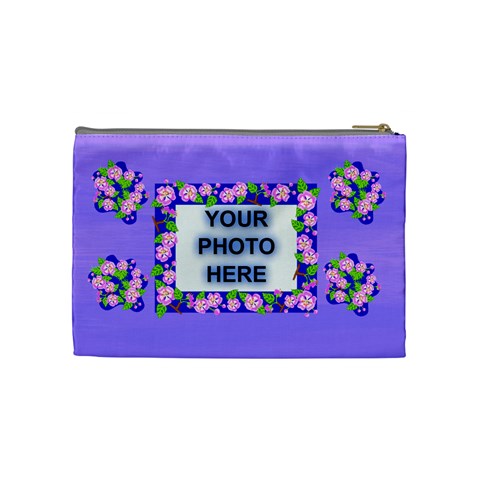 Lavender Flower Medium Cosmetic Bag By Joy Johns Back