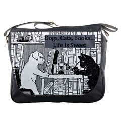Dogs, Cats, Books - Messenger Bag