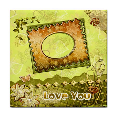 Love You Spring Gold Face  Towel By Ellan Front