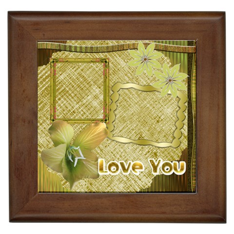 Love You Gold Framed Tile By Ellan Front