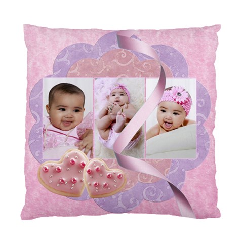 Pink Cookies & Ribbons Pillow By Ivelyn Front