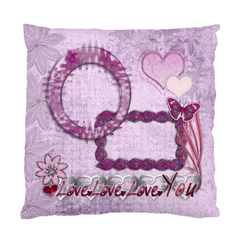 Love Lavender Purple Heart Cushion Case By Ellan Front