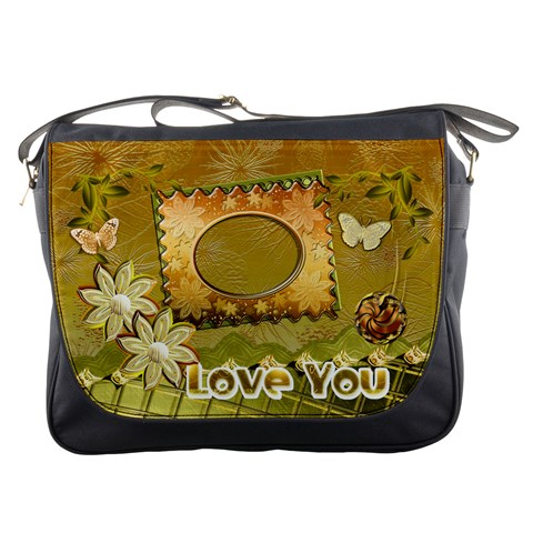 Love You Gold Messenger Bag By Ellan Front