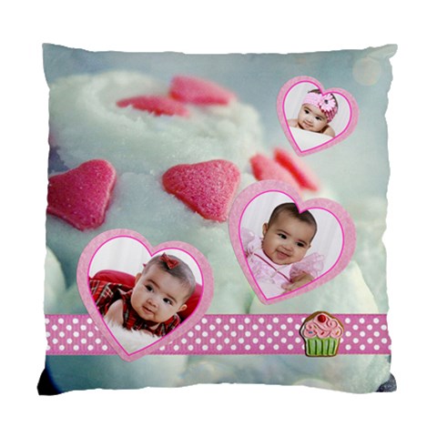Cupcake Hearts 2 Sided Cushion Case By Ivelyn Front