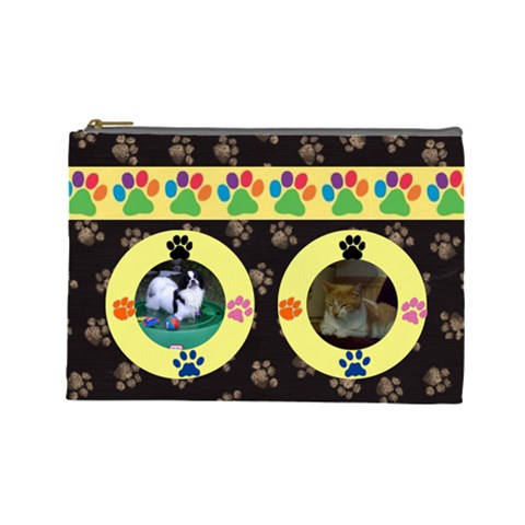 Kitty/doggy Large Cosmetic Bag By Joy Johns Front