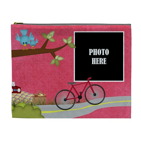 At The Park Xl Cosmetic Bag By Lisa Minor Front