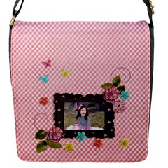 Flap closure messenger bag (Small) - Sweet Smiles - Flap Closure Messenger Bag (S)