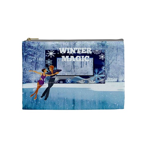 Winter Magic Medium Cosmetic Bag By Joy Johns Front