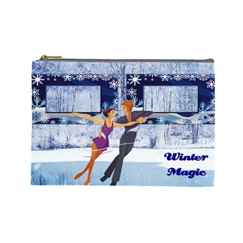 Winter Magic Large Cosmetic Bag By Joy Johns Front