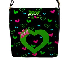 Love flap closure messenger bag - Flap Closure Messenger Bag (L)