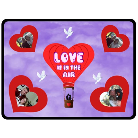 Love Is In The Air Large Blanket By Joy Johns 80 x60  Blanket Front