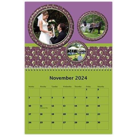 Country Floral 11x8 5 Calendar (any Year) By Deborah Nov 2024
