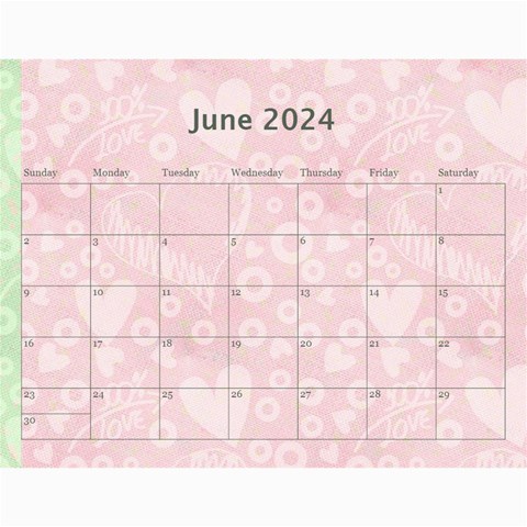 2024 Art Nouveau 100% Love Pastel Pink Calendar By Catvinnat Dec 2024