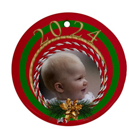 2023 Christmas Round Ornament By Deborah Front