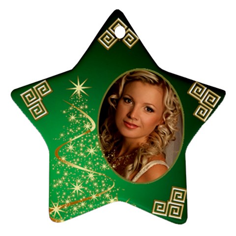 My Sparkle Of Green Christmas Star Ornament (2 Sided) By Deborah Front