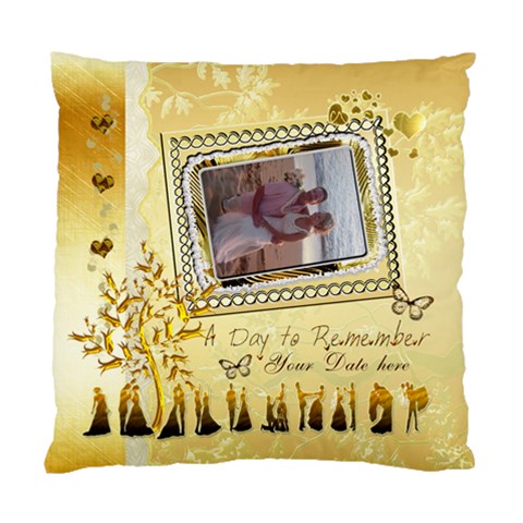 Day To Remember Gold Love Wedding 1 Cushion Case By Ellan Front