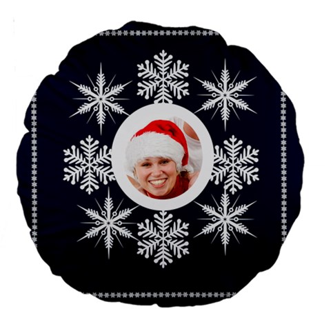 Snowflake Ii Round Cushion By Catvinnat Front