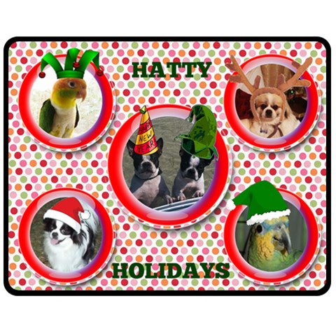 Hattty Holiday Medium Blanket By Joy Johns 60 x50  Blanket Front