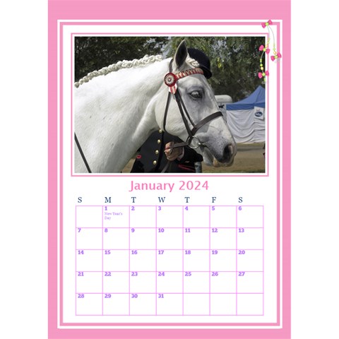 Princess Pink Desktop Calendar By Deborah Jan 2024