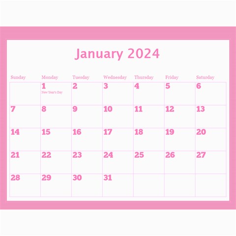 Pink Princess Wall Calendar 11x8 5 By Deborah Feb 2024